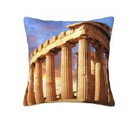 DEHIWI Greece History Building Throw Pillow Covers 20"X20" Soft Cozy Pillows Case Morden Decorative Cushion Cover For All Season Sofa Couch Bedroom Living Room
