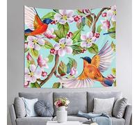 DEHIWI Humming Birds With Pink Wall Tapestry Lightweight Soft Art Wall Hanging For Bedroom, Living Room, Dorm,150 X 130 Cm
