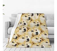 DEHIWI Mr Doge Meme Flannel Fleece Blanket 60"X50" Ultra Soft Warm Cozy Throw Blanket All Season Blankets For Bed Sofa Living Room Outdoor