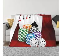 DEHIWI Poker Tournament Flannel Fleece Blanket 60"X50" Ultra Soft Warm Cozy Throw Blanket All Season Blankets For Bed Sofa Living Room Outdoor