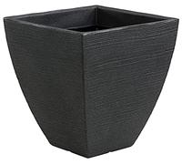 Dehner Capri Plant Pot with Corrugated Look, Approx. 40 x 42 x 40 cm, Plastic, Anthracite