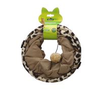 Dehner Cat Tunnel Stretcher Leo, Diameter 25 cm Length 50 cm, Polyester/Metal/Brown