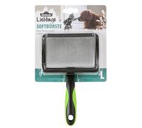 Dehner Dog and Cat Fur Grooming Soft Brush, Approx. 19 x 12 x 5.5 cm, Plastic, Black
