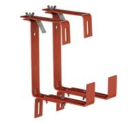 Dehner Flower Box Holder, metal, Terracotta, 27 x 21.6 x 6 cm | For pipe railings, metal