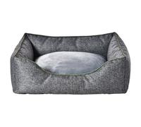 Dehner Lieblinge Cleo Cuddly Bed, Dog/Cat Bed, Stable Approx. 47 x 37 x 17 cm, Size XS, Made from Recycled Materials, Oxford/Polypropylene, Grey