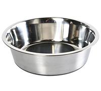 Dehner Lieblinge Dog and Cat Bowl Silver, Approx. Diameter 25.5 cm, Height 7 cm, Volume 2600 ml, Stainless Steel, Silver