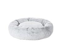 Dehner Lieblinge Tender Cuddly Bed, Dog/Cat Bed Easy-Care/Hygienic, Approx. Diameter 67 cm (Interior: Approx. 37 cm), Height 15 cm, Size M, Polyester, Grey