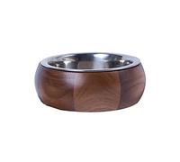 Dehner Lieblinginge Dog Bowl Diameter 18.7 cm Height 7.6 cm Wood/Stainless Steel Brown