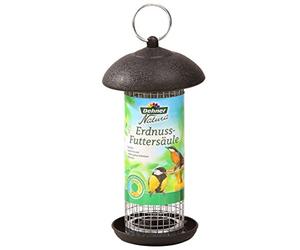 Dehner Natura 1942846 Wild Bird Feeder for Peanut Kernels and Raisins, Approx. 20 x 13 x 13 cm, Metal, Black