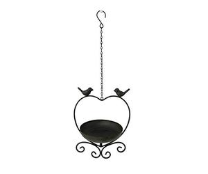 Dehner Natura Kalahari Premium Wild Bird Feeder, Feeding Station/Drinking Station for Wild Birds, Feeder Weatherproof/Hanging, Includes Hanging Device, Approx. 27 x 21.5 x 16 cm, Metal, Grey
