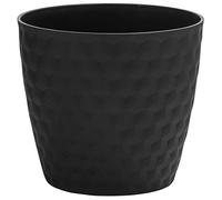 Dehner Plastic Ruby Tapered Planter, Charcoal, 17 cm