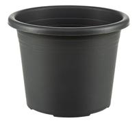 Dehner Round Plastic Flower Pot Cylindro, Charcoal