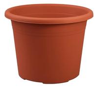 Dehner Round Plastic Flower Pot Cylindro, Terracotta