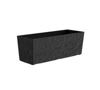 Dehner Stone Plastic Box with Irrigation System, Rectangular, Charcoal