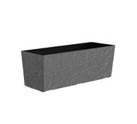 Dehner Stone Plastic Box with Irrigation System, Rectangular, Gray