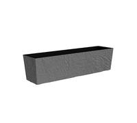 Dehner Stone Plastic Box with Irrigation System, Rectangular, Gray