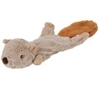 Dehner Wild Nature Flat Squirrel Polyester Dog Toy with Squeaker, 45 cm Length, Brown