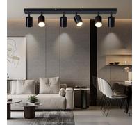 Dehobo Ceiling Light 6 Flames Rotatable - Kitchen Lights Ceiling Lighting 6 Way Modern Black LED Ceiling Spotlight Industrial Ceiling Light Bar Indoor Spot Light for Living Room Bedroom Hallway