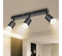 Dehobo Ceiling Light GU10 Base - Matt Black Spotlight Ceiling - Kitchen Spotlights with GU10 Socket Industrial 3 Way Light Ceiling Indoor Spot Light for Kitchen Bedroom Dining Room