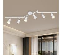 Dehobo Ceiling Spotlight Rotatable - Elegant White 6 Way GU10 LED Ceiling Light 350° Swivelling Adjustable Modern for Kitchen Living Room Bedroom, No Bulbs