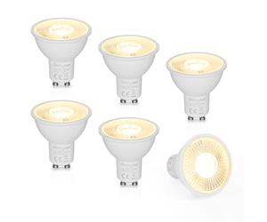 Dehobo GU10 LED Bulbs Warm White, Spotlight Bulb 6W 2800K, 60W Equivalent Energy Saving, 480LM, 120° Beam Angle, Non-Flicker, Non-Dimmable Spot Lights for Ceiling Downlights Lighting, 6 Pack