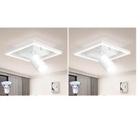 Dehobo Led Ceiling Light, Matt White Ceiling Light 18W with Spotlight Adjustable, Modern Spot Lights Ceiling Neutral White 4000K for Hallway Kitchen Bedroom Living Room, 5W GU10 Bulb Included