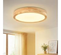 Dehobo LED Ceiling Light Natural Wood Nordic Design ø 30 cm - Round Ceiling Light 3000 K Warm White - Indoor Lighting 3100lm 83>Ra, Easy to Install, Ideal for Bedroom, Living Room, Kitchen, Hallway