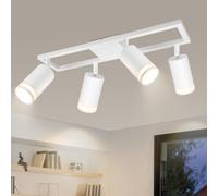 Dehobo LED Kitchen Ceiling Lights GU10, Black Ceiling Spotlights 4 Flames Swiveling 450°, Ceiling Light Bar Spotlight for Kitchen Bedroom Living Room, No Bulbs