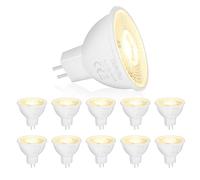 Dehobo MR16 LED Bulbs 2800K Warm White Light, GU5.3 Base Flicker-Free Bulb - 5W 500 Lumen Aluminium and Plastic - Energy Saving 90% for Kitchen, Pack of 10