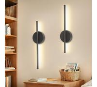 Dehobo Rechargeable Wall Lights, Battery Operated Wall Lights 3 Color Temperature, Wall Lamp Dimmable Wireless with Remote Control Black 40CM for Liv