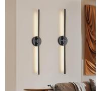 Dehobo Rechargeable Wall Lights with 6600mAh Battery 2 Packs, 77CM Rechargeable Lamp 3 Color Temperature with Remote Control, Battery Wall Lights Dimmable for Home Decor Bedroom Living Room