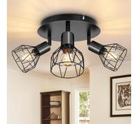 Dehobo Spot Light Fittings For Ceilings Adjustable Metal Wire Cage Kitchen Spotlight With E 14 Base Black 3 Way Ceiling