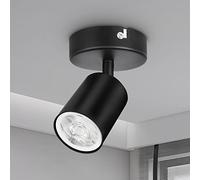 Dehobo Wall Light Spotlight Indoor in Matt Black Adjustable Spot Light with GU10 Socket LED Compatible Industrial Ceiling Wall Spot Light for Kitchen Lounge Bedroom Dining Room