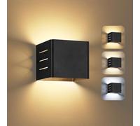 Dehobo Wireless Wall Light - Modern USB Rechargeable LED Wall Lamp - Matt Black with 3000 K, 4000 K, 6000 K, 1.5 W, 150 Lumen - for Living Room