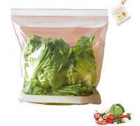 Dehorss Food Grade Fresh-Keeping Bags, Double Seal Reusable Produce Bag, Food Storage Bags, Clear Plastic Bag for Fruit Vegetable Refrigerator Storage (Large-15Count)