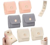 Dehorss/Gem-Hanbss Mini Travel Jewelry Bag, 3/6 Pcs Small Jewelry Travels Bag Minis, Mini Travel Jewelrys Roll Bags, Foldable Multifunctional Travels Jewelrys Pouch with Buckle (6)