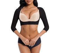 DEHORU Women Upper Arm Shaper Front Closure Arm Compression Sleeve Post Slimming Sleeves Open Bust Shapewear Top(BK S)