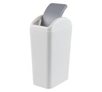 Dehouse 10 L Trash Can with Swing-top Lid, Plastic Swing Lid Garbage Bin, Grey