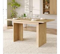 DEHUDEOUHS Extendable Foldable Wooden Dining Table, Classic Oak Texture, Space-Saving Design for Home & Kitchen