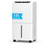 Dehumidifier 12L/Day, Dehumidifiers for Home, Dehumidifier for Drying Clothes with 2.5L Tank, Energy Efficient Portable Mould Remover with Digital Display, Smart Humidity Control, 24H Timer