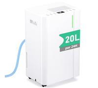 Dehumidifier, 20L/Day Quiet Portable Compressor Dehumidifier for Bedroom Bathroom Warehouse with 3 Modes, 24H Timer, Continuous Drainage, Humidity Control, Dryer Function, Auto Defrost, Low Energy