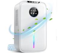 Dehumidifier, 2500ML Dehumidifiers for Home, Quiet Dehumidifiers for Drying Clothes with Drainage Hose,Auto-Defrost|LED Light|Auto-off,Bathroom Dehumidifier for Basement Wardrobe Garage RV Cream White