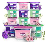 Dehumidifier 500ml 12 Pack Scented Rose, Lavender and Jasmin. 228g Condensation Remover Moisture Absorber Dehumidifiers for Damp, Mould, Moisture in Home, Caravan, Office, Garage