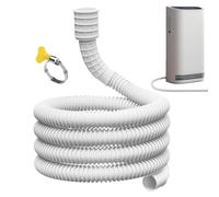 Dehumidifier Drain Hose Flexible Pipe with Clamp for AC Washing | Corrugated AC Drain Hose for Homeowner, Tenant, Landlord, Apartment, Bedroom, Basement, Laundry Room