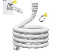 Dehumidifier Drain Hose Flexible Pipe with Clamp for AC Washing | Corrugated AC Drain Hose for Homeowner, Tenant, Landlord, Apartment, Bedroom, Basement, Laundry Room