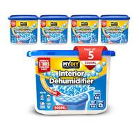 Dehumidifiers Disposable 500ML x 5Packs - Moisture Absorber Dehumidifier for Home Condensation Remover Interior Dehumidifiers, Ideal for Damp & Mould in Home, Wardrobe & Basement