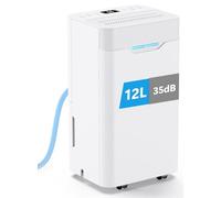 Dehumidifiers for Home, 12L/Day Continuous Drainage Dehumidifier with Humidity Display, 3 Working Modes, 24H Timer, Quiet Compression Dehumidifier for Drying Clothes, Apartment, Basement