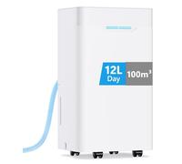 Dehumidifiers for Home, 12L/Day Continuous Drainage Dehumidifier with Humidity Display, 3 Working Modes, 24H Timer, Quiet Compression Dehumidifier for Drying Clothes, Basement, Apartment