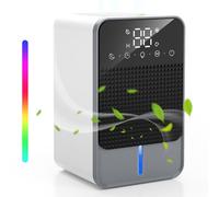 Dehumidifiers for Home, 1500ml Dehumidifier for Bedroom Electric Dehumidifier with Auto Shut off 7 Color Light Portable Mini Quiet Dehumidifier for Home Damp with Timer & Auto Defrost for Closet RV