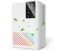 Dehumidifiers for Home, 2500ML Small Dehumidifier for Bathroom Bedroom with Auto Shut Off, Auto Defrost, 7 Colorful LED, Sleep Mode Quiet Electric Dehumidifier for Room, Wardrobe, Closet, RV, Garage